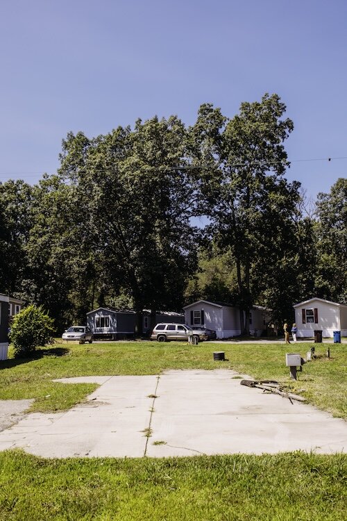 Lots at the Sugarloaf Mobile Home Park, in Schoolcraft just south of Portage, are being cleared of old mobile homes and trees so ten new homes can go in.