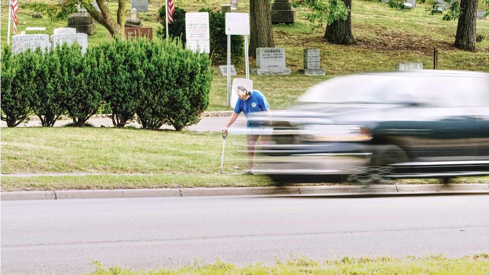 Thomas Kostrzewa, a Western Michigan University professor who lives on Prospect takes regular litter-collecting treks along West Main.