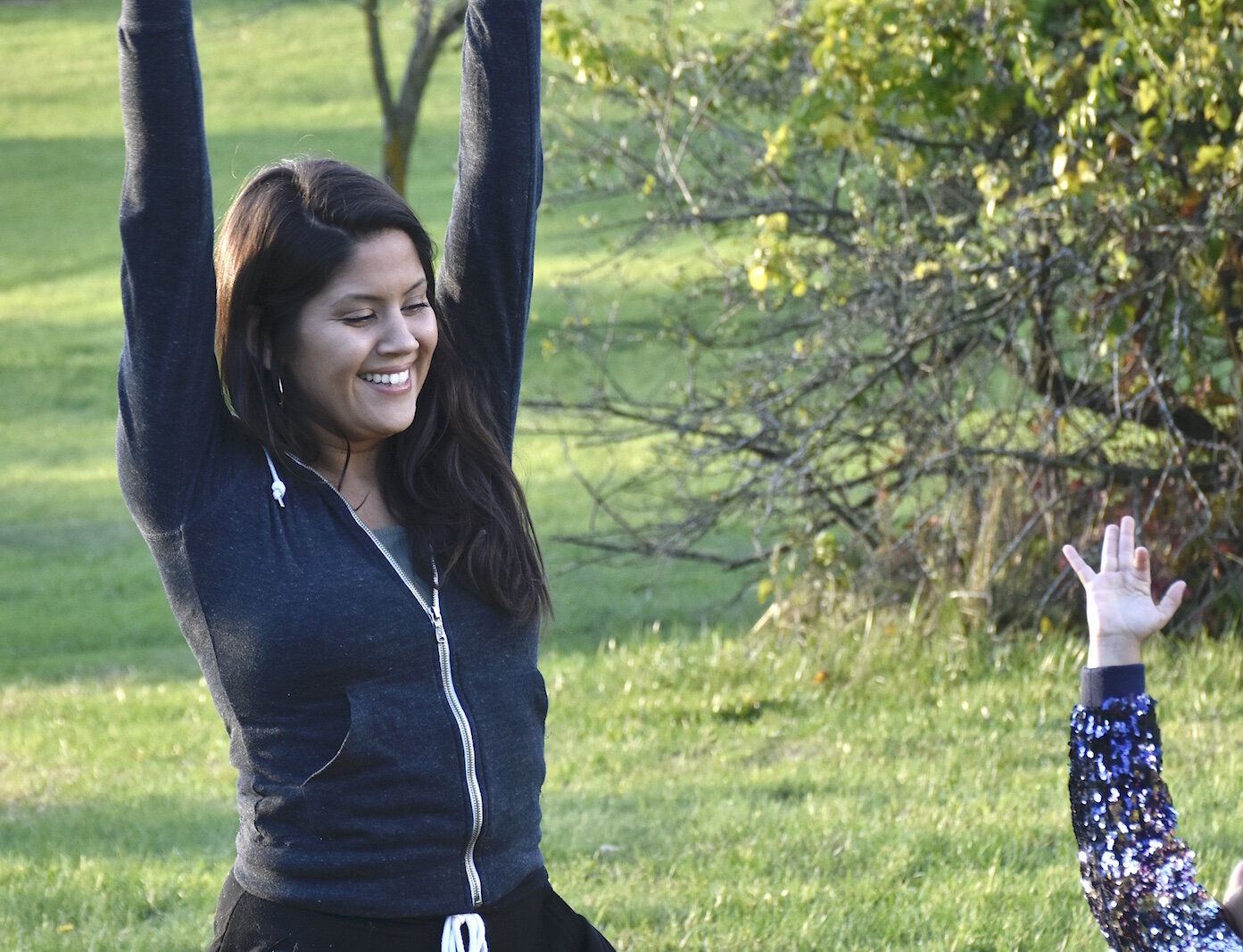 Victoria Fox is seen teaching a dance class for young girls at Leila Arboretum.