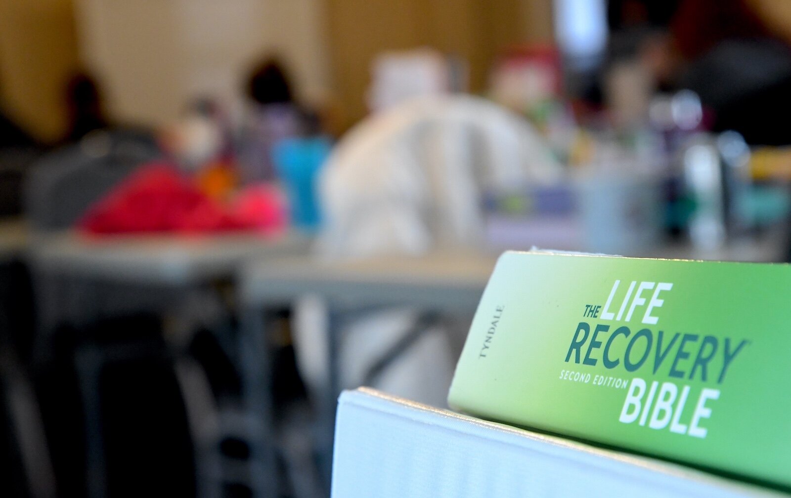 Women in The Haven’s Women’s Life Recovery Program participate in a Bible study.