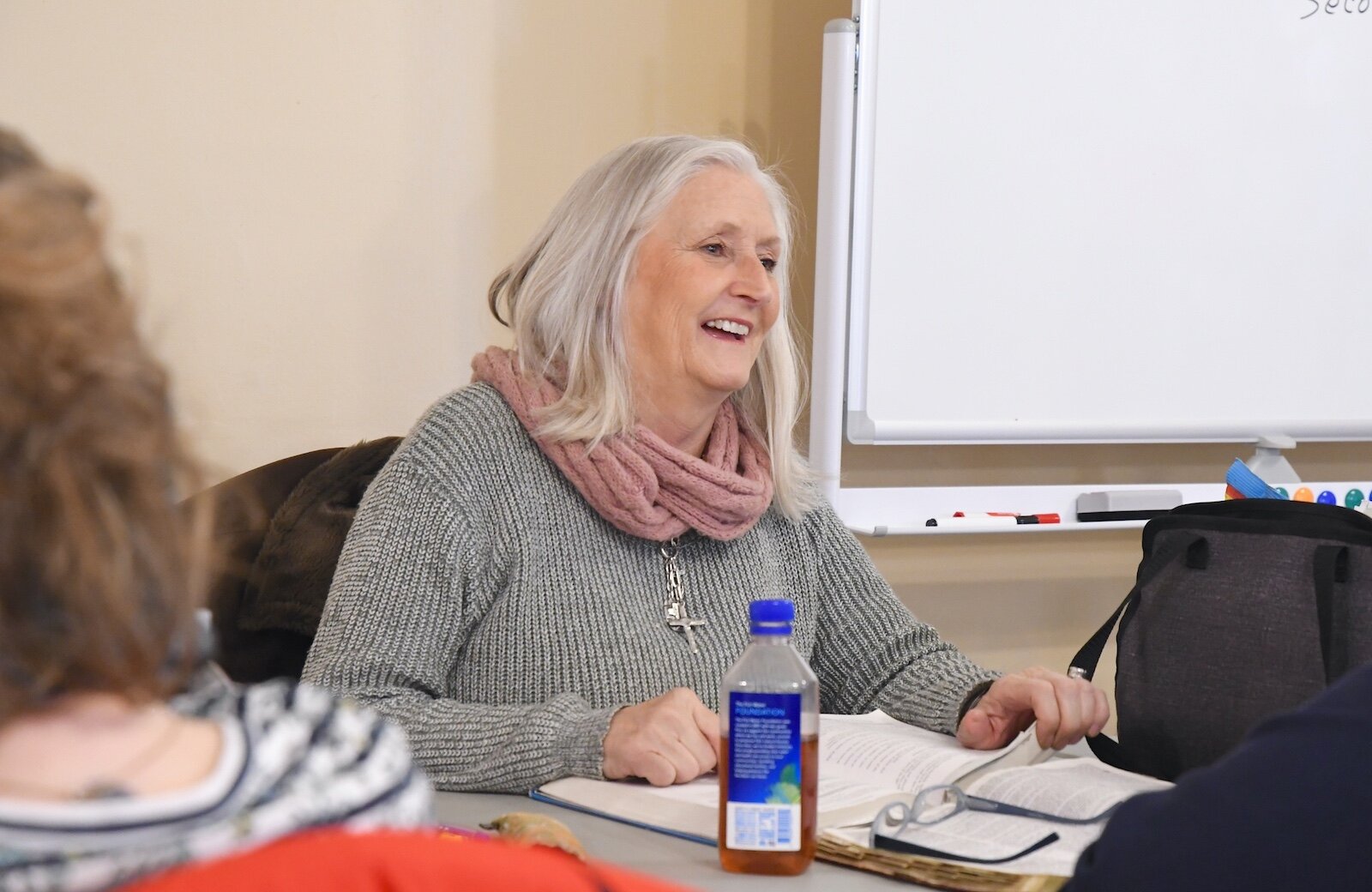 Melanie Hoenes conducts a Bible study form participants in The Haven’s Women’s Life Recovery Program.