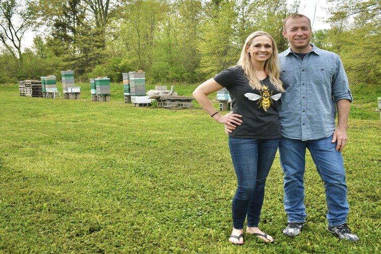 Amanda (left) and Anthony Bosco, co-owners of Bosco's Bees.