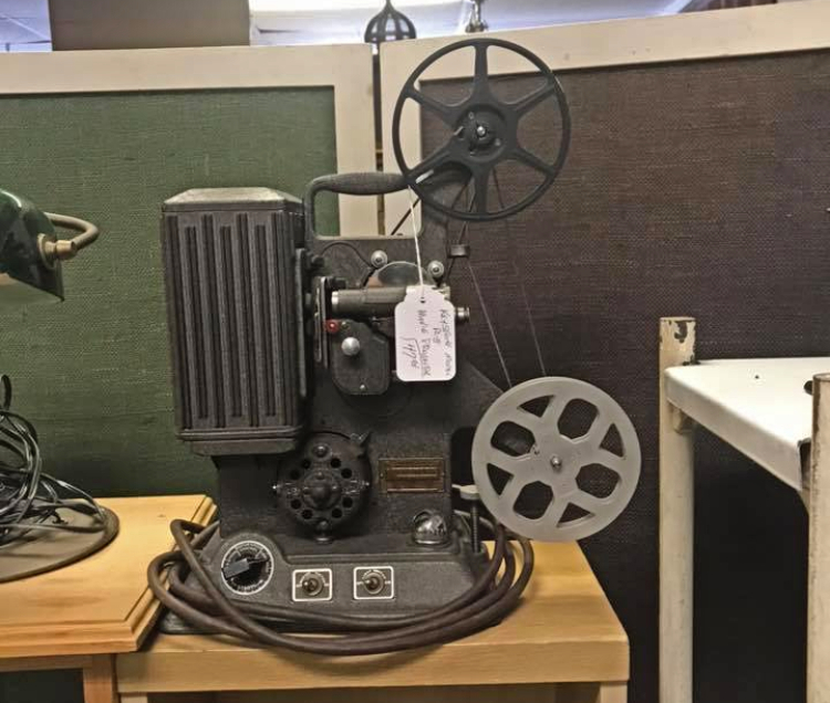 Antique enthusiasts can find many great pieces, like this projector at Back Porch Antiques.