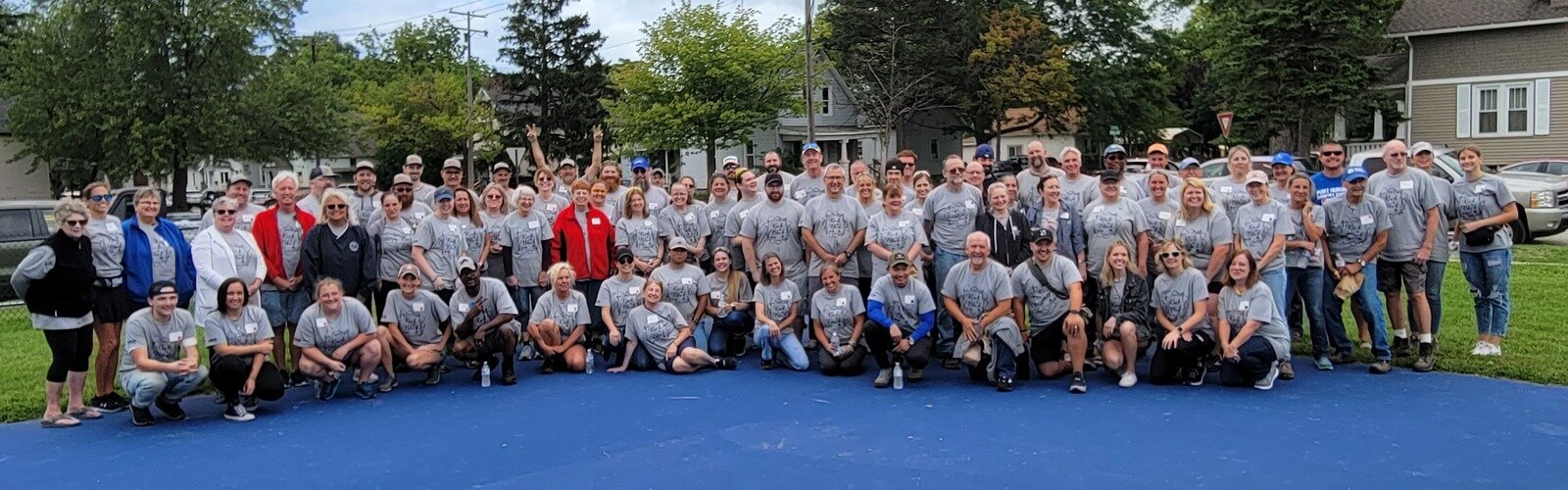 Volunteers from the Rock the Block event in 2023.