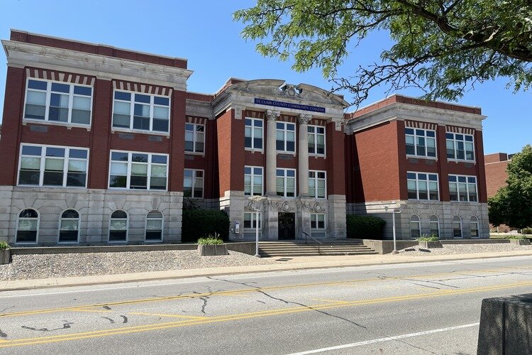 St. Clair County Community College's main building on 323 Erie St in Port Huron.