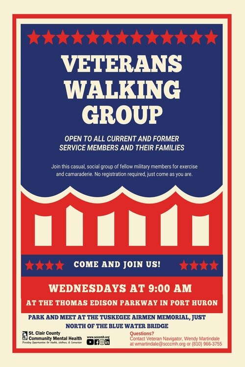 Summer Veteran Walking Group Flyer.