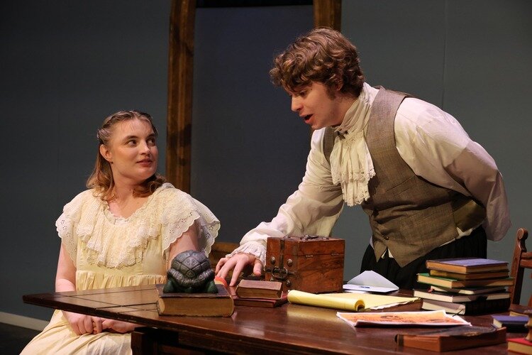 McKenna Golat and Aiden Burke perform in Arcadia by Tom Stoppard at Enter Stage Right this past April.