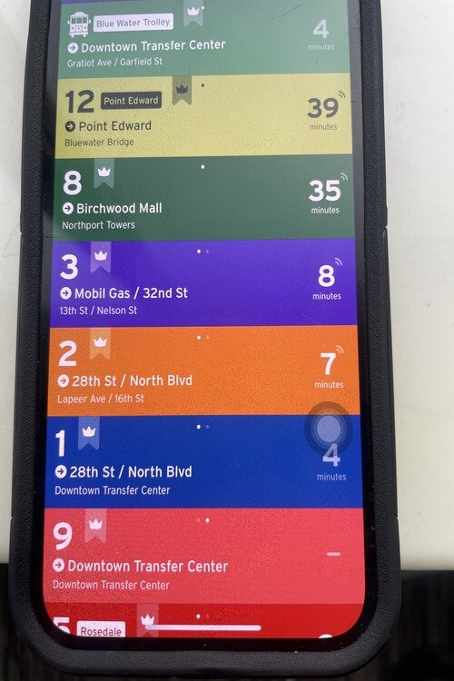 View of the Transit app.