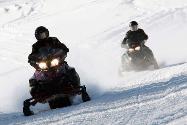 snowmobiling on the many trails in the Upper Peninsula's public spaces