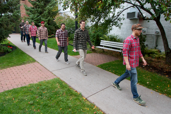 Elegant Seagulls employees celebrate Plaidurday.