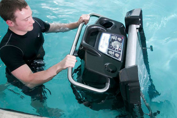 Underwater treadmill in Hydroworx therapy pool.