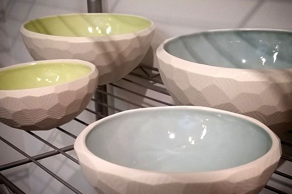 Handmade porcelain bowls by Revisions Design Studio.