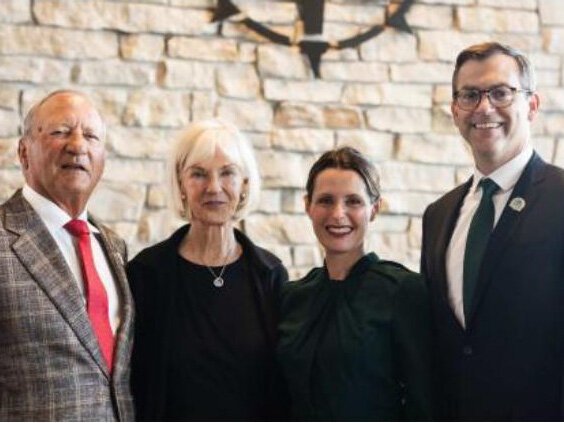 John and Shirley Berry (left) with Kristin and Brock Tessman, NMU's president, at the Northern Center