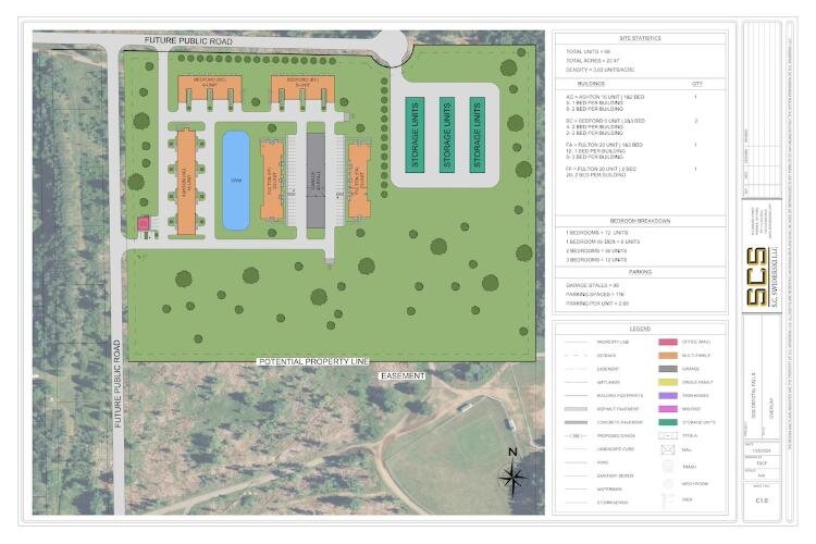 An engineer’s design of the proposed housing project in Crystal Falls.