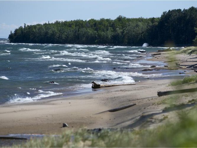 The view of Lake Superior’s shoreline at Porcupine Mountains Wilderness State Park in Michigan’s Upper Peninsula. A new copper mine near the lakeshore and the state park is stirring controversy.