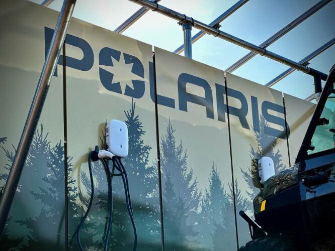 The Polaris charging station at Hamilton's North Coast Adventures.