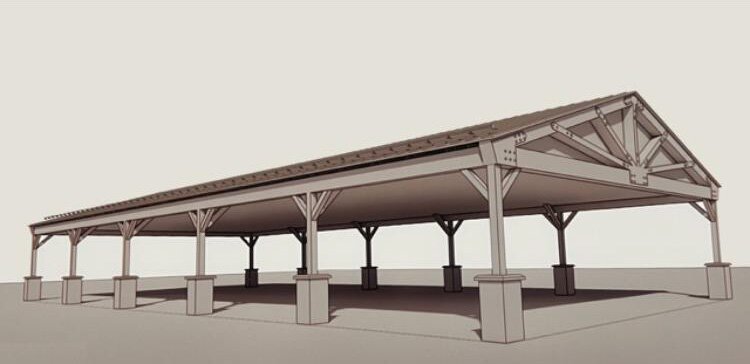 A rendering of the planned pavilion, which can be used year-round.